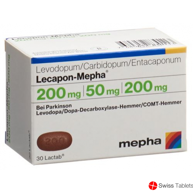 Lecapon-Mepha 200 mg / 50 mg / 200 mg, Lactab
