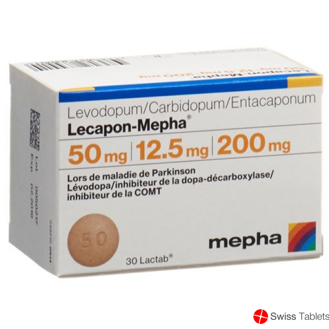 Lecapon-Mepha 200 mg / 50 mg / 200 mg, Lactab