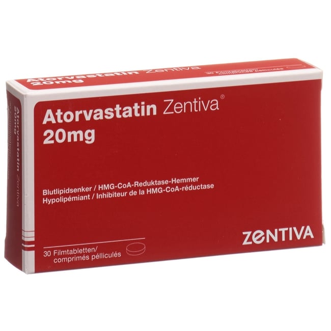 Atorvastatin Zentiva 20 mg, Filmtabletten