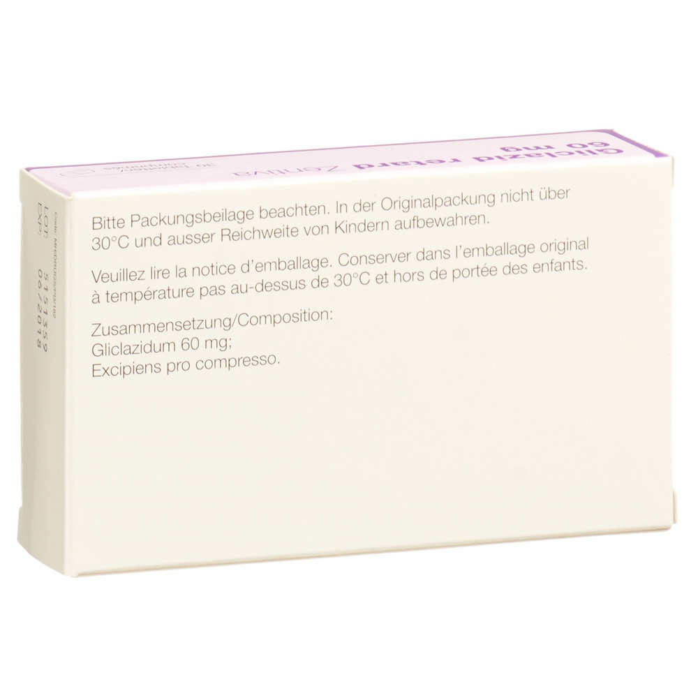 GLICLAZID retard Zentiva cpr ret 60 mg 30 pce