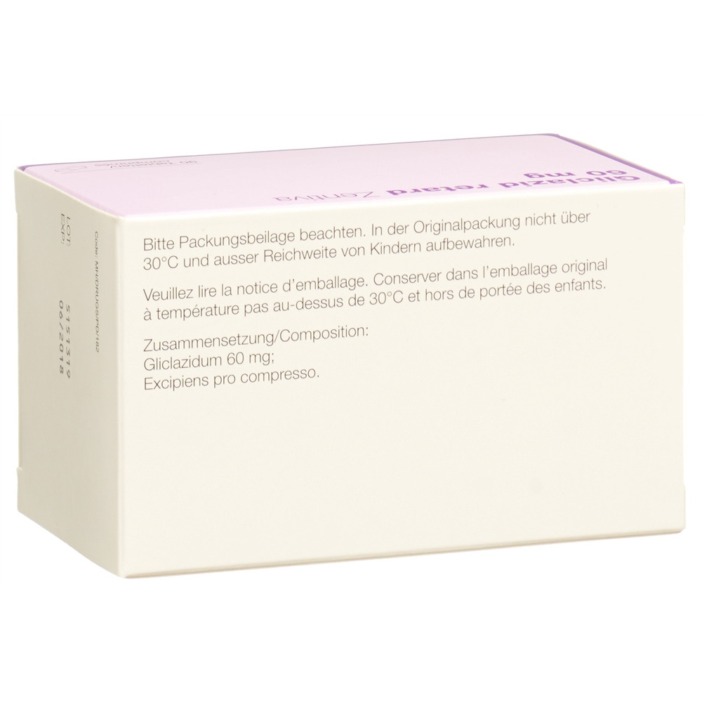 GLICLAZID retard Zentiva cpr ret 60 mg 90 pce