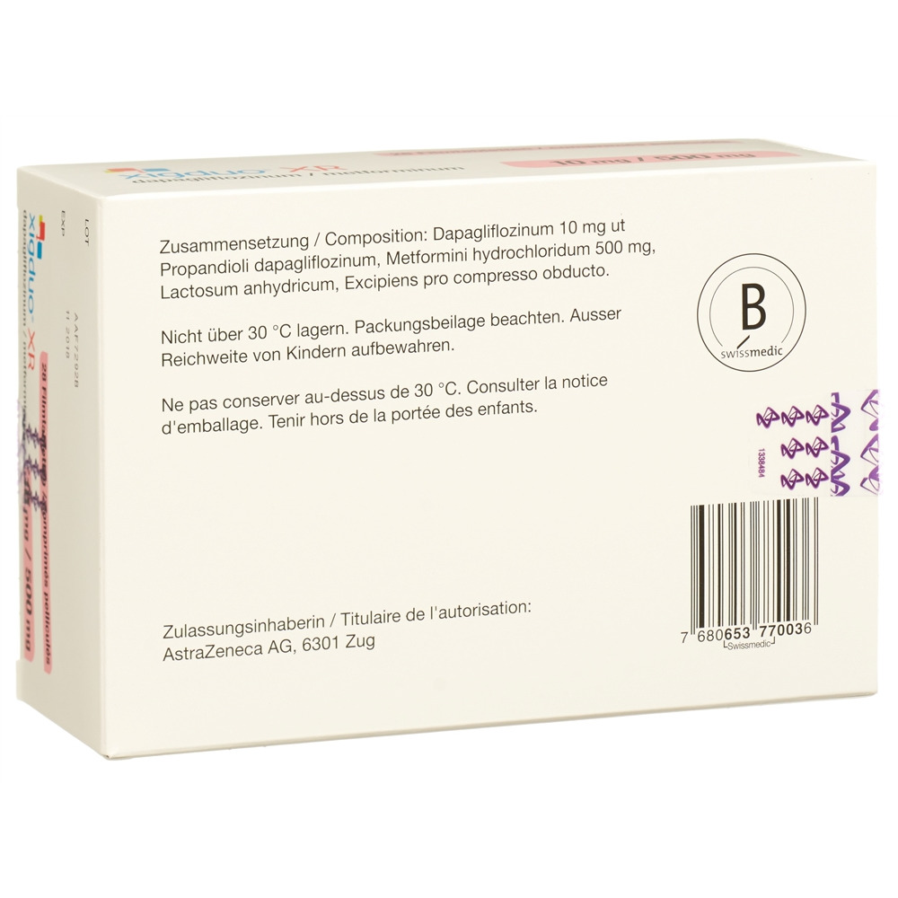 Xigduo XR 10 mg / 500 mg, Filmtabletten