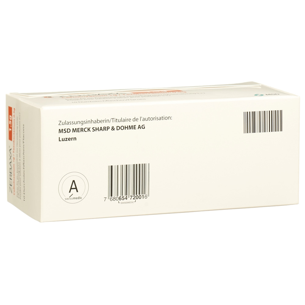 ZERBAXA 1.5 g subst seche 1000 mg 10 pce