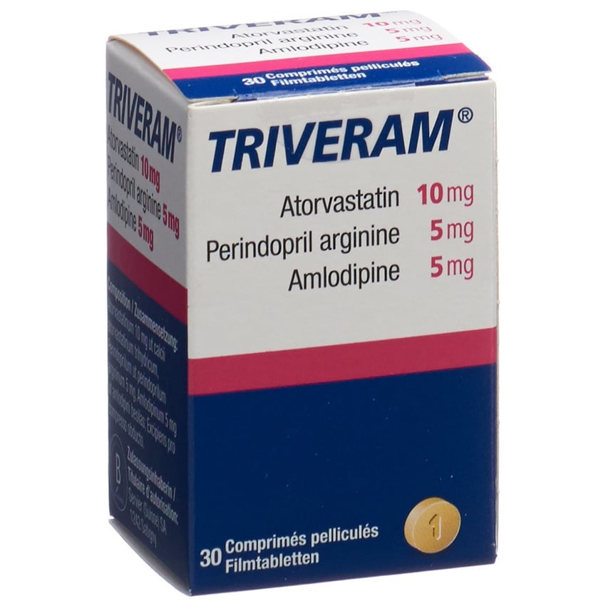 Triveram 20 / 5 / 5 mg, comprimé pelliculé