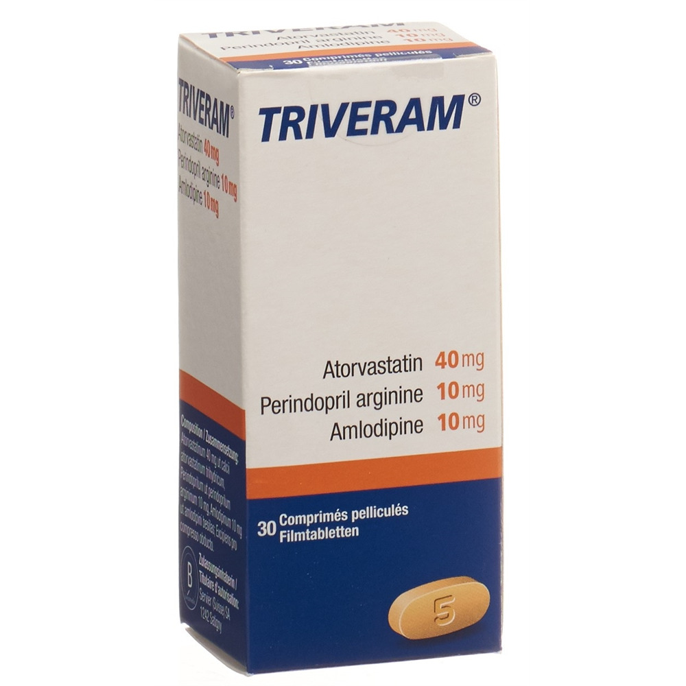 TRIVERAM cpr pell 40/10/10mg bte 30 pce