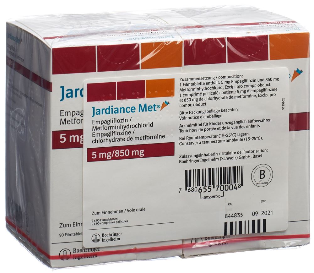 JARDIANCE MET cpr pell 5/850mg 2 x 90 pce
