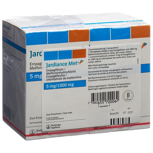 Jardiance Met 5 mg/850 mg, Filmtabletten