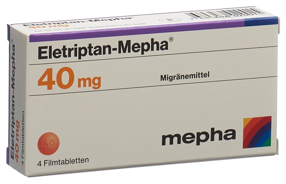 ELETRIPTAN Mepha cpr pell 40 mg 4 pce