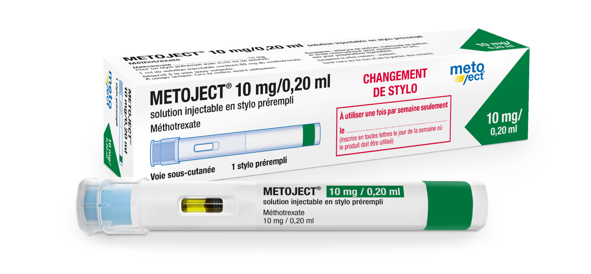 Metoject Auto-injecteur, sol inj 10 mg / 0.2 ml s tamp (ancien), injecteur 1 pce