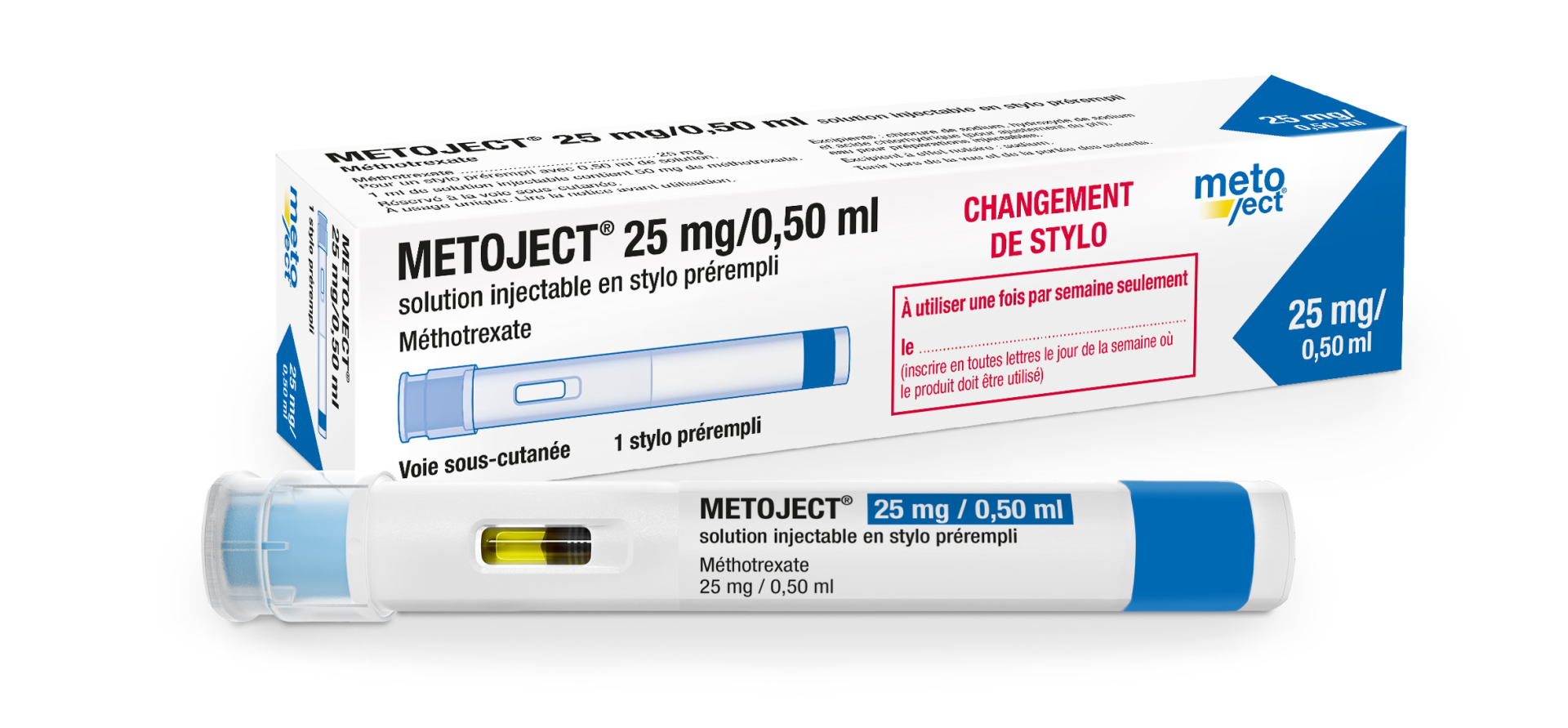 Metoject Auto-injecteur, sol inj 12.5 mg / 0.25 ml s tamp (ancien), injecteur 1 pce