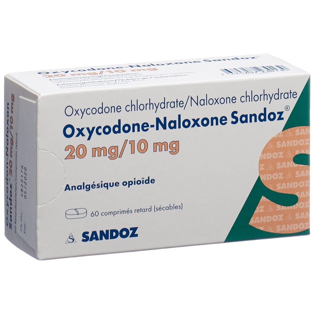 OXYCODONE-NALOXONE Sandoz cpr ret 20/10 mg 60 pce
