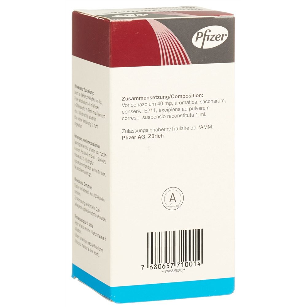 VORICONAZOL Pfizer pdr 40 mg/ml fl 70 ml