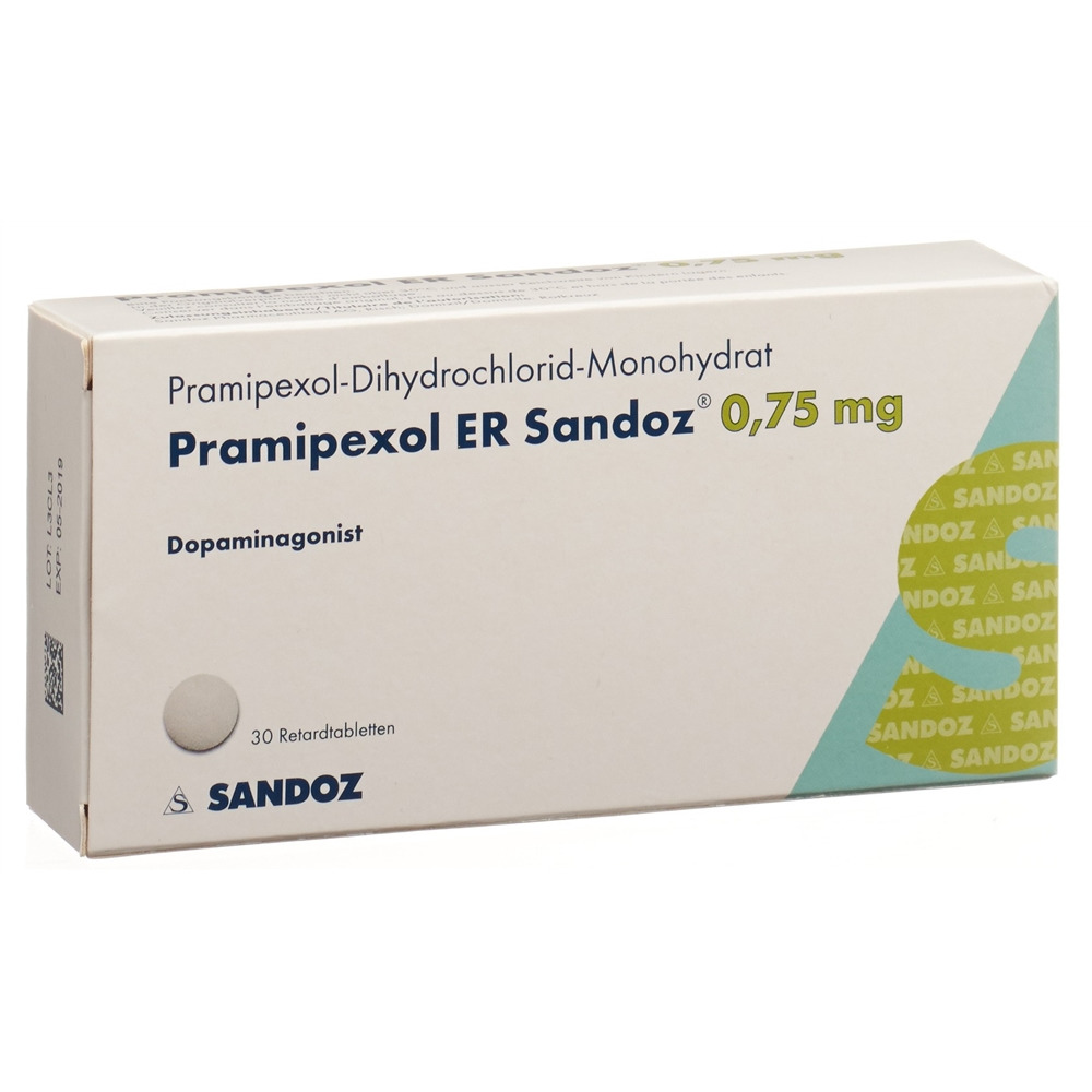 PRAMIPEXOLE ER Sandoz cpr ret 0.75 mg 30 pce