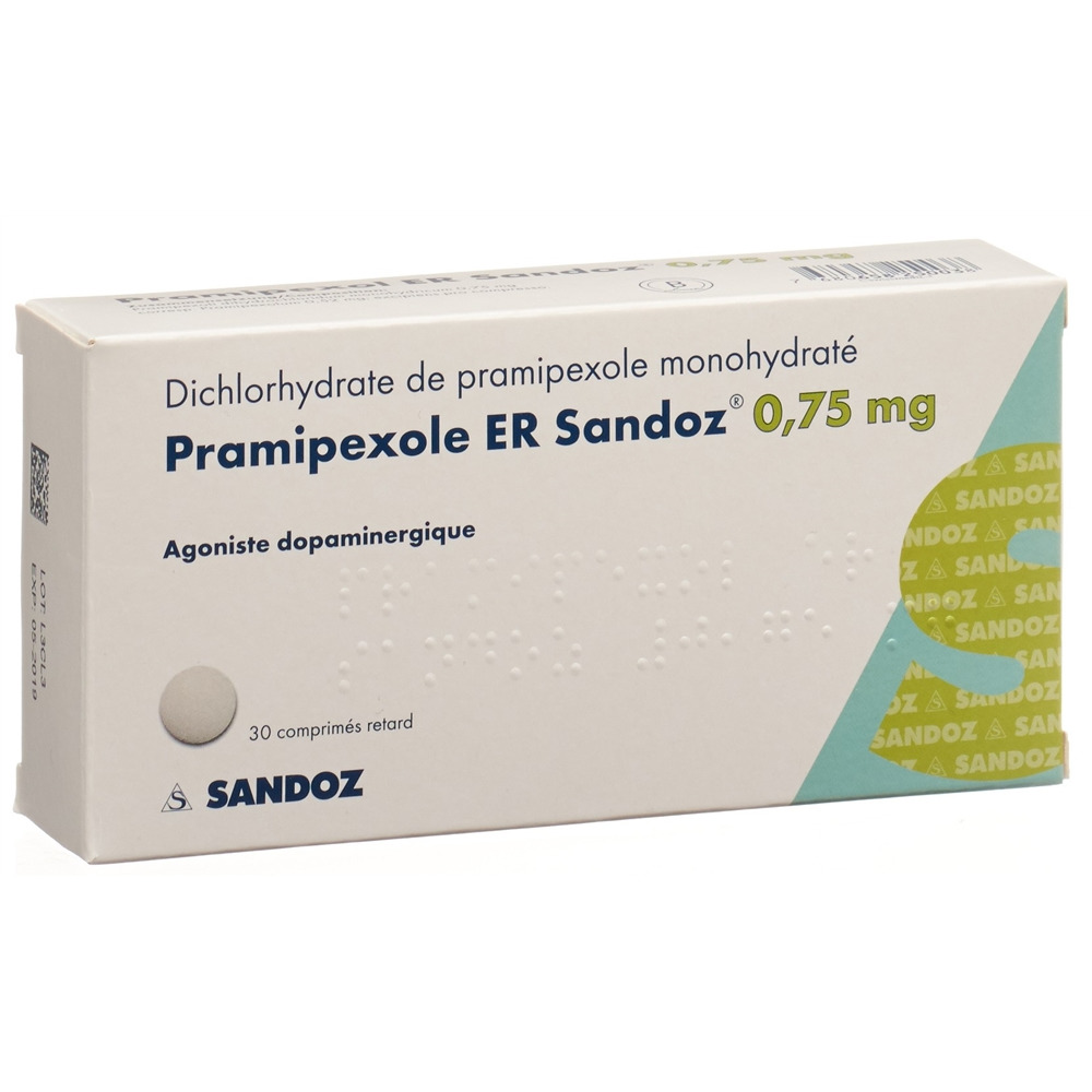 PRAMIPEXOLE ER Sandoz cpr ret 0.75 mg 30 pce