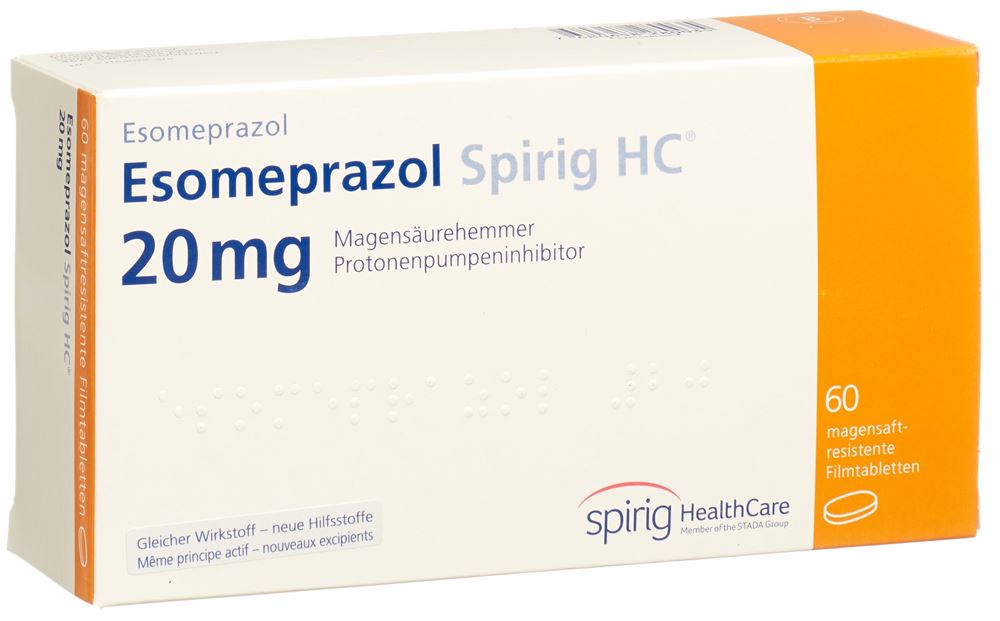 ESOMEPRAZOLE Spirig HC cpr pellic 20 mg 60 pce