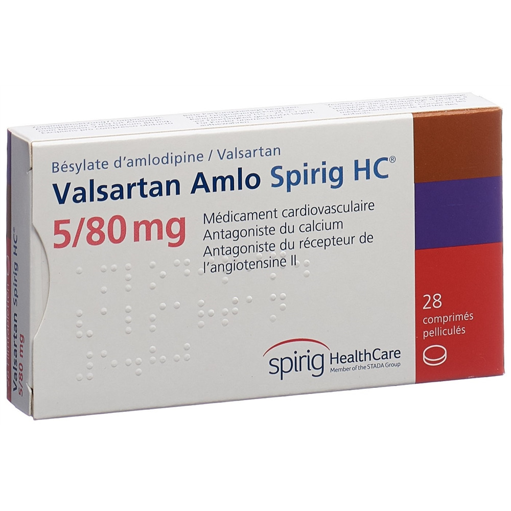 VALSARTAN AMLO Spirig HC cpr pell 5/80mg 28 pce
