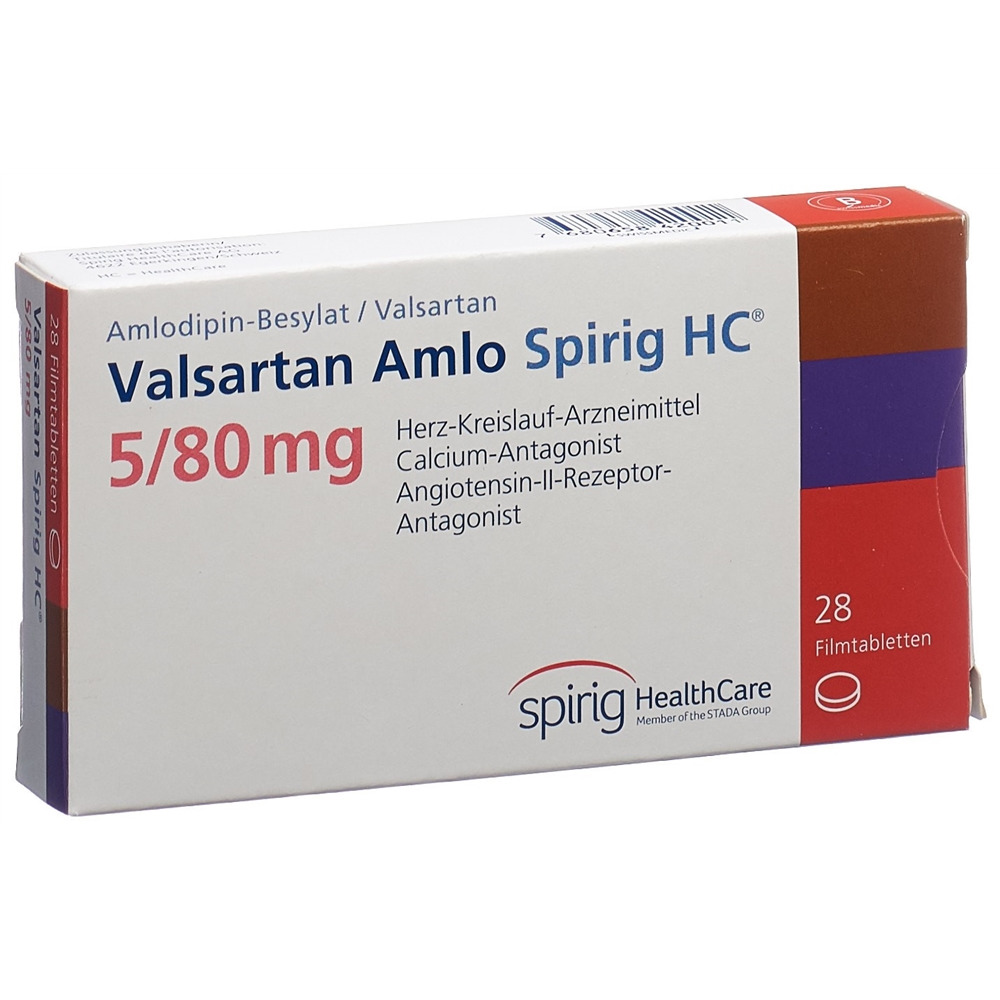 Valsartan Amlo Spirig HC 5/80mg, Filmtabletten