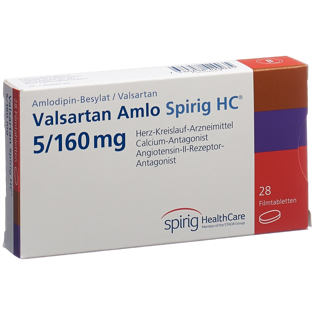 VALSARTAN AMLO Spirig HC cpr pell 5/160mg 28 pce