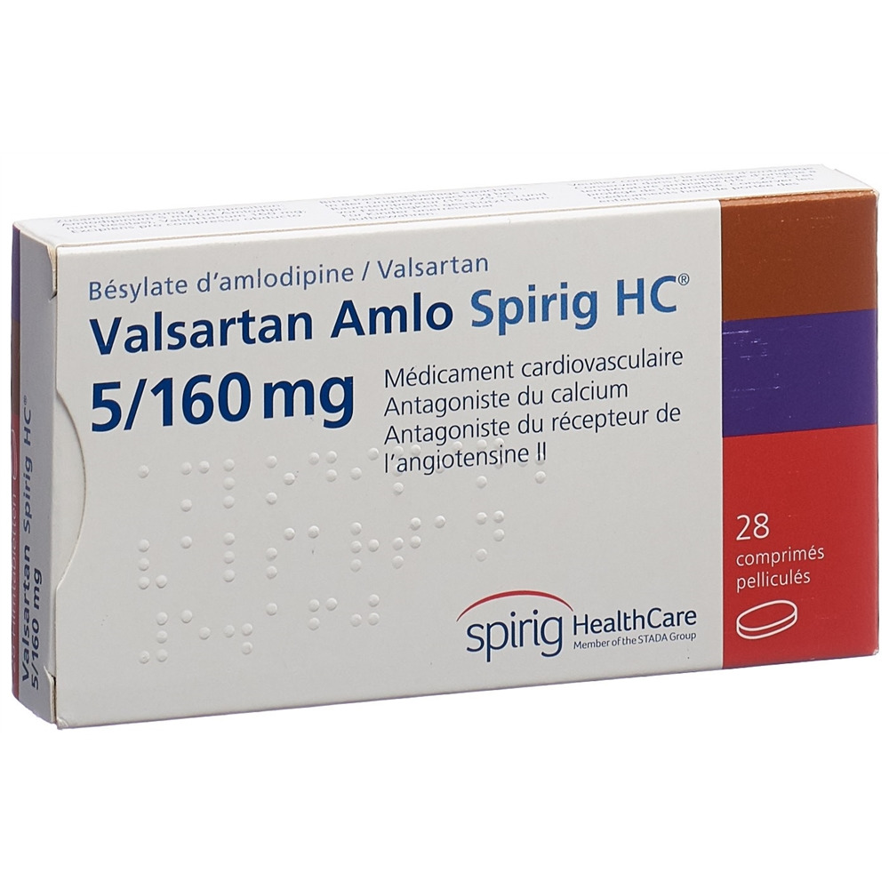VALSARTAN AMLO Spirig HC cpr pell 5/160mg 28 pce
