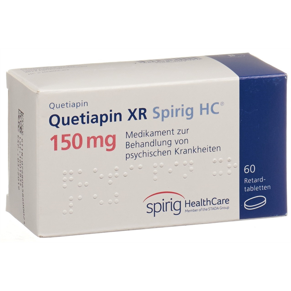 QUETIAPINE XR Spirig HC cpr ret 150 mg 60 pce
