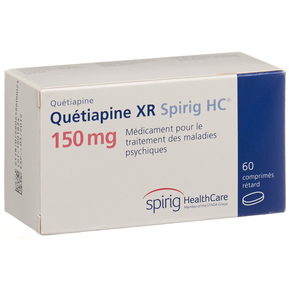QUETIAPINE XR Spirig HC cpr ret 150 mg 60 pce