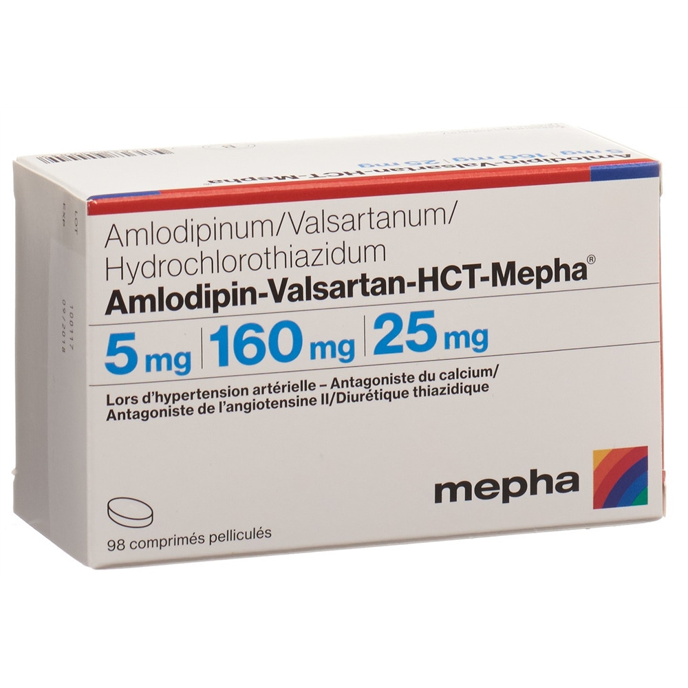 AMLODIPIN VALSARTAN HCT Mepha 5/160/25 98 pce