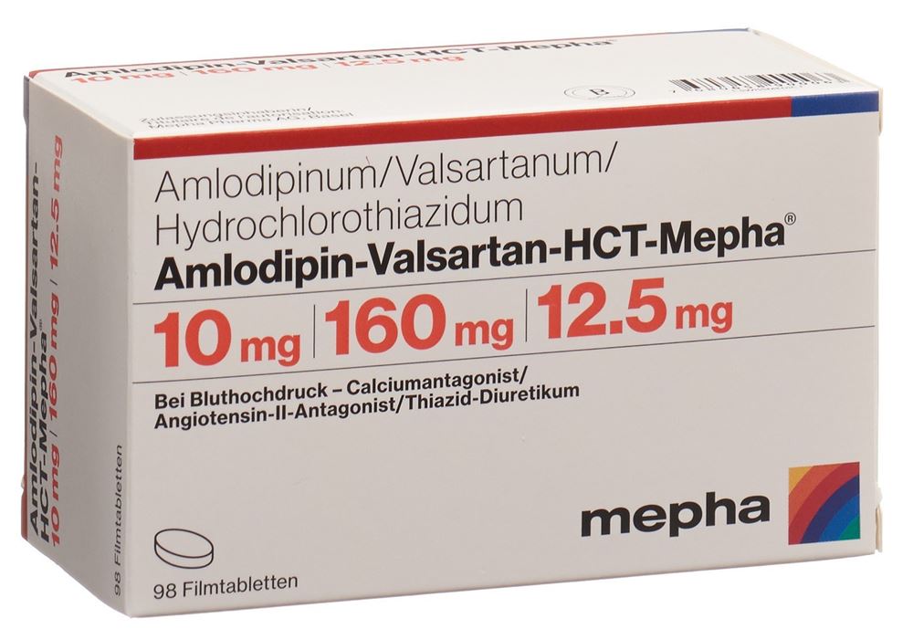 AMLODIPIN VALSARTAN HCT Mepha 10/160/12.5 98 pce