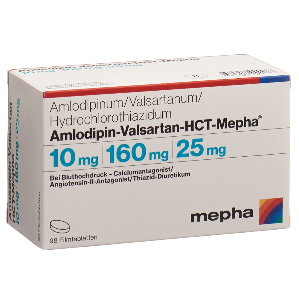 AMLODIPIN VALSARTAN HCT Mepha 10/160/12.5 98 pce