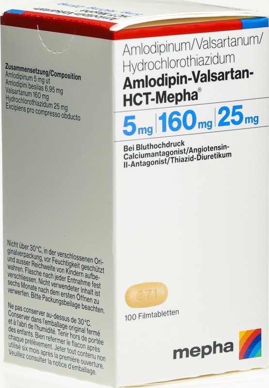 AMLODIPIN VALSARTAN HCT Mepha 5/160/25 100 pce