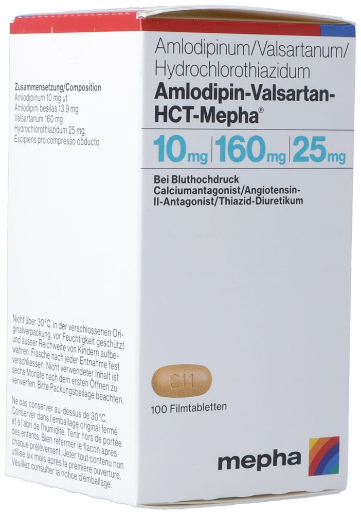 AMLODIPIN VALSARTAN HCT Mepha 10/160/25 100 pce