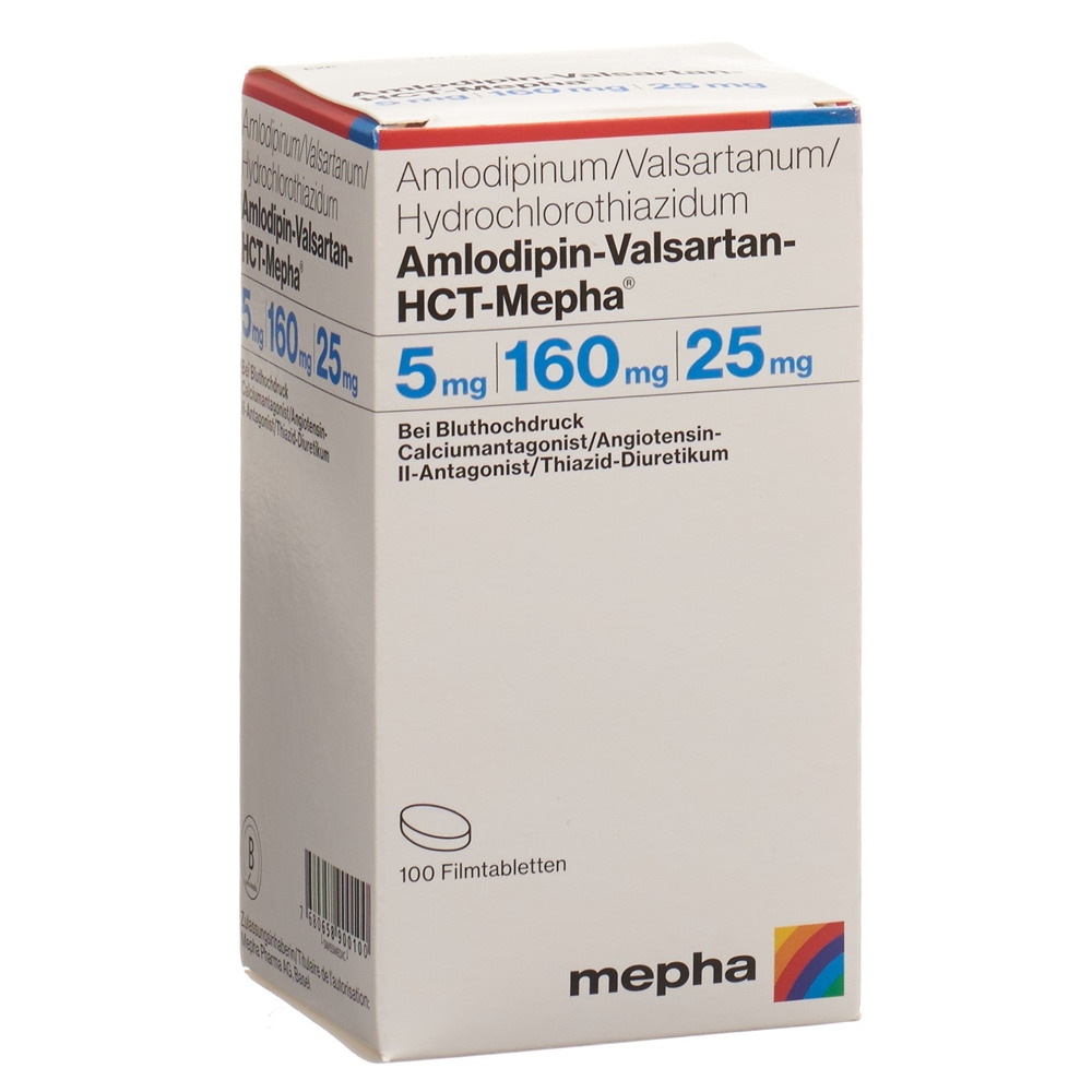 Amlodipin-Valsartan-HCT-Mepha 10mg/160mg/25mg, Filmtabletten