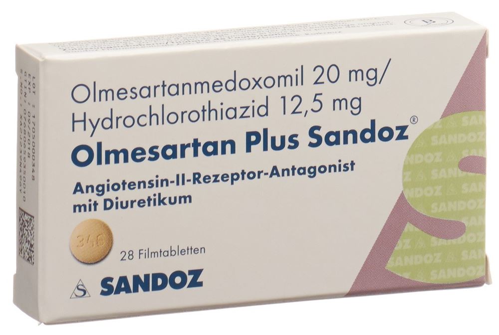 OLMESARTAN PLUS Sandoz cpr pell 20/12.5mg 28 pce