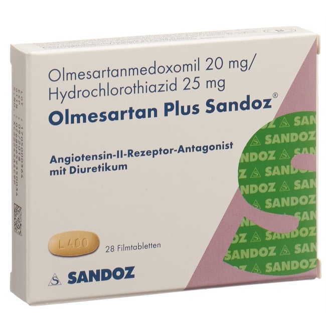 Olmesartan Plus Sandoz 20 mg/12,5 mg, Filmtabletten