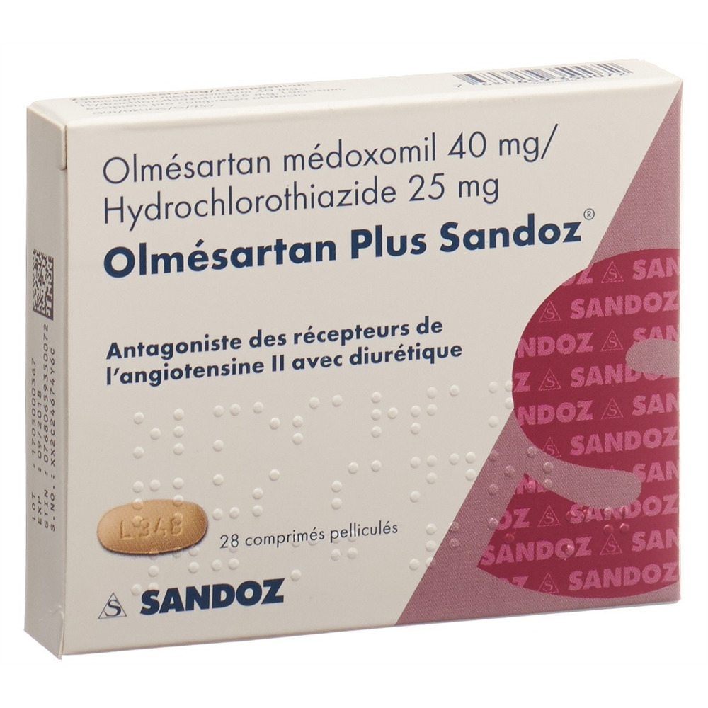 OLMESARTAN PLUS Sandoz cpr pell 40/25mg 28 pce
