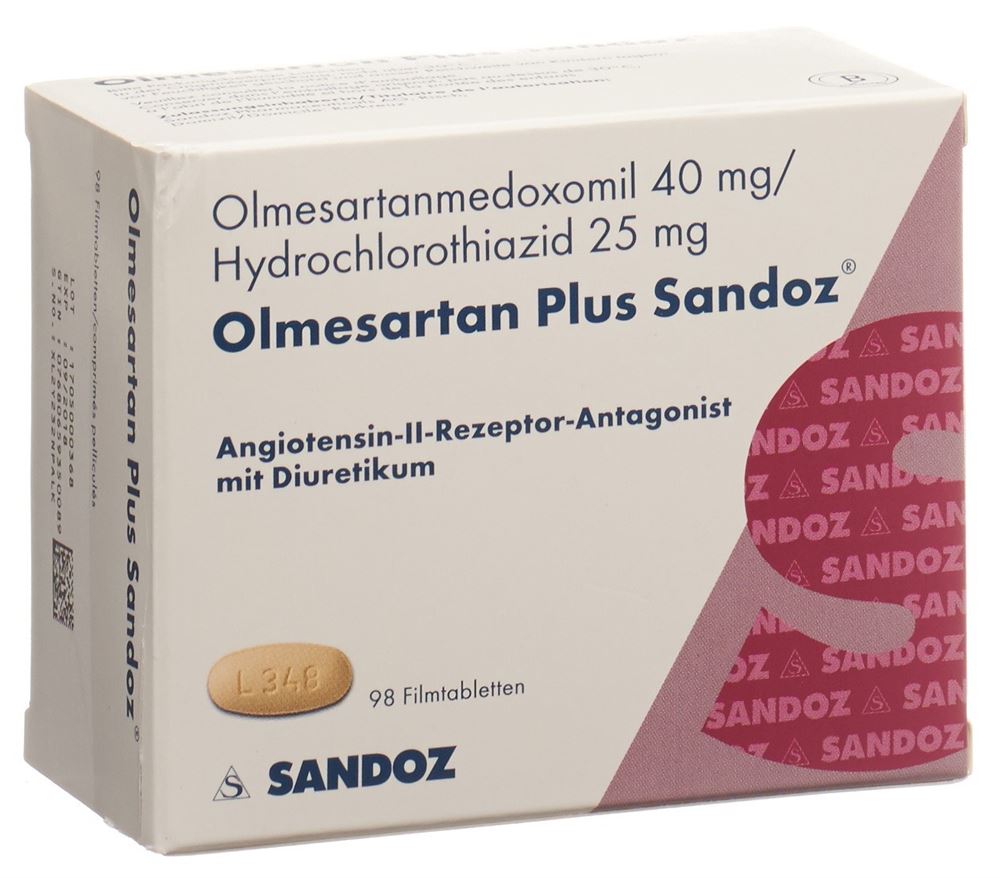OLMESARTAN PLUS Sandoz cpr pell 40/25mg 98 pce