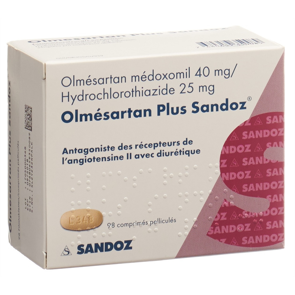 OLMESARTAN PLUS Sandoz cpr pell 40/25mg 98 pce