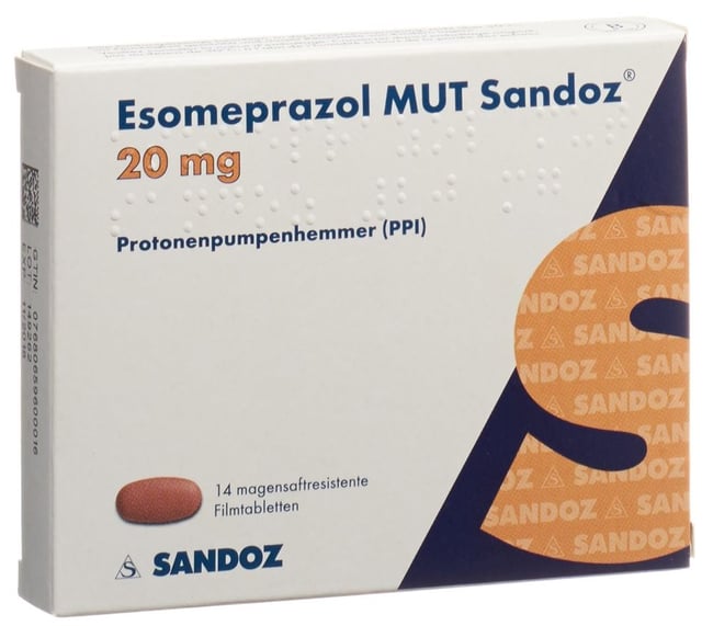 Esomeprazol MUT Sandoz 40 mg, magensaftresistente Tabletten