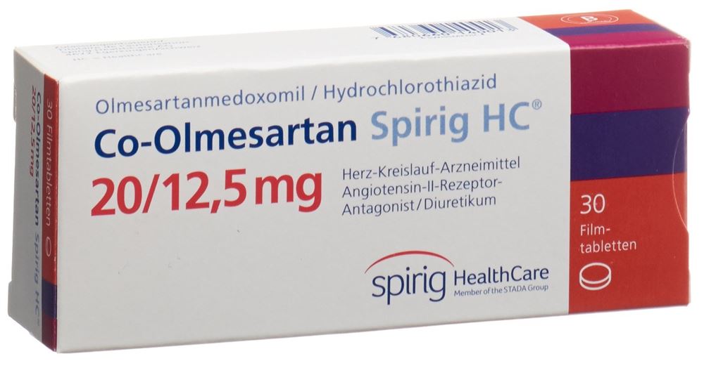 CO-OLMESARTAN Spirig HC cpr pell 20/12.5mg 30 pce