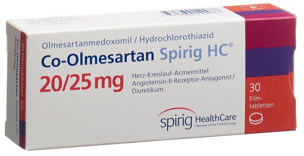 CO-OLMESARTAN Spirig HC cpr pell 20/25mg 30 pce