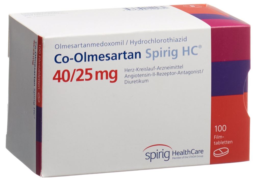 CO-OLMESARTAN Spirig HC cpr pell 40/25mg 100 pce