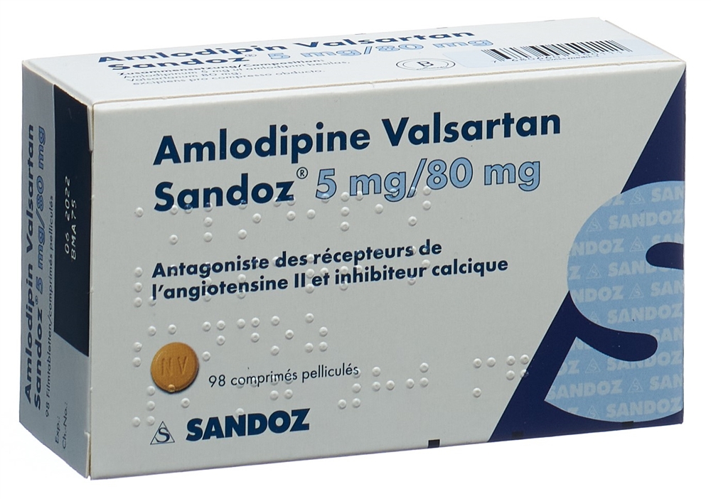 AMLODIPINE VALSARTAN Sandoz cpr pell 5/80 98 pce