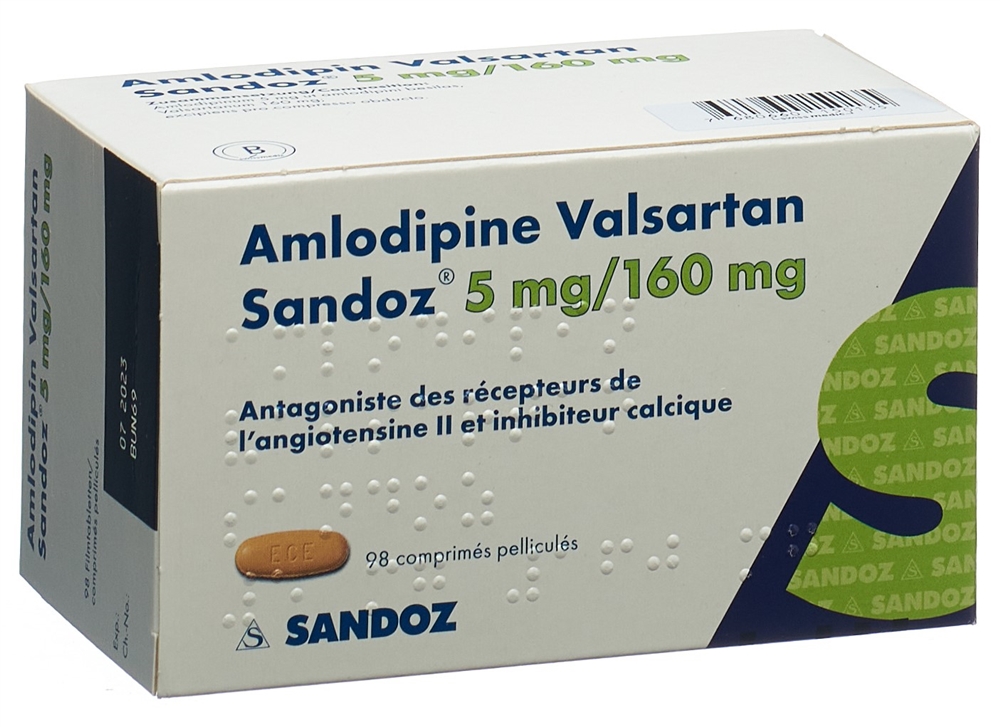 AMLODIPINE VALSARTAN Sandoz cpr pell 5/160 98 pce