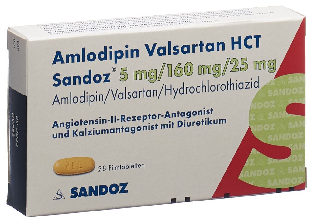 AMLODIPINE VALSARTAN HCT Sandoz 5/160/25 28 pce