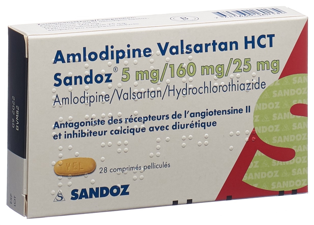 AMLODIPINE VALSARTAN HCT Sandoz 5/160/25 28 pce