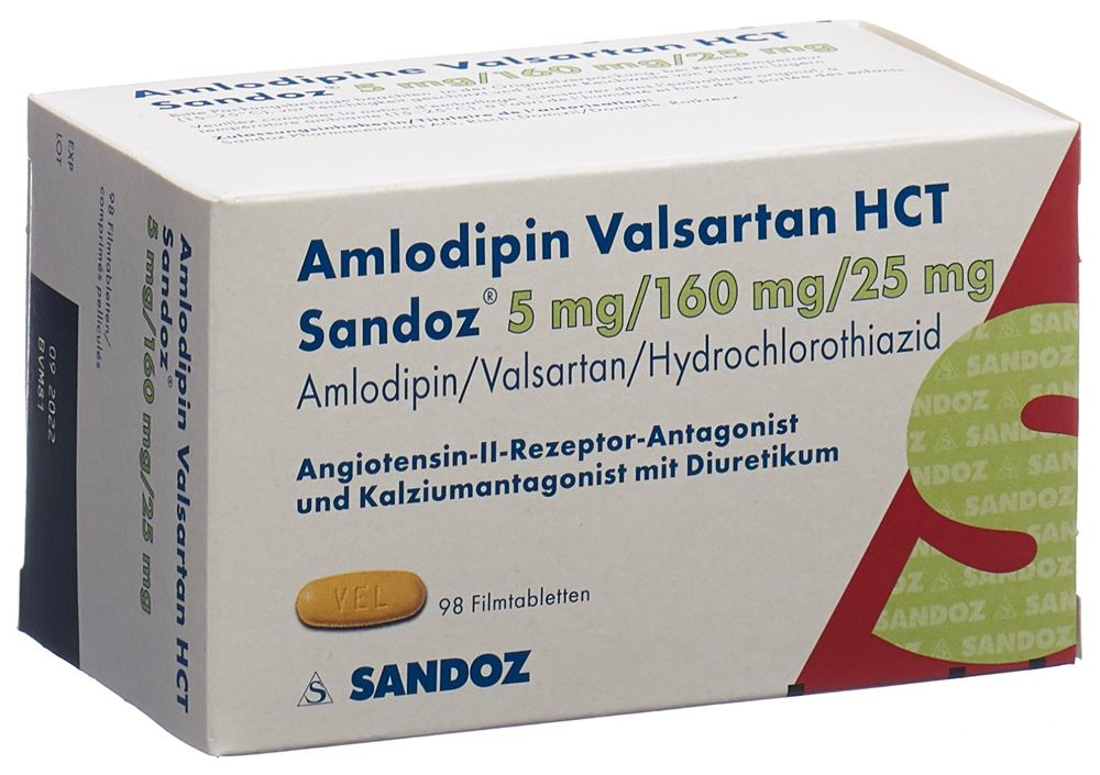 AMLODIPINE VALSARTAN HCT Sandoz 5/160/25 98 pce