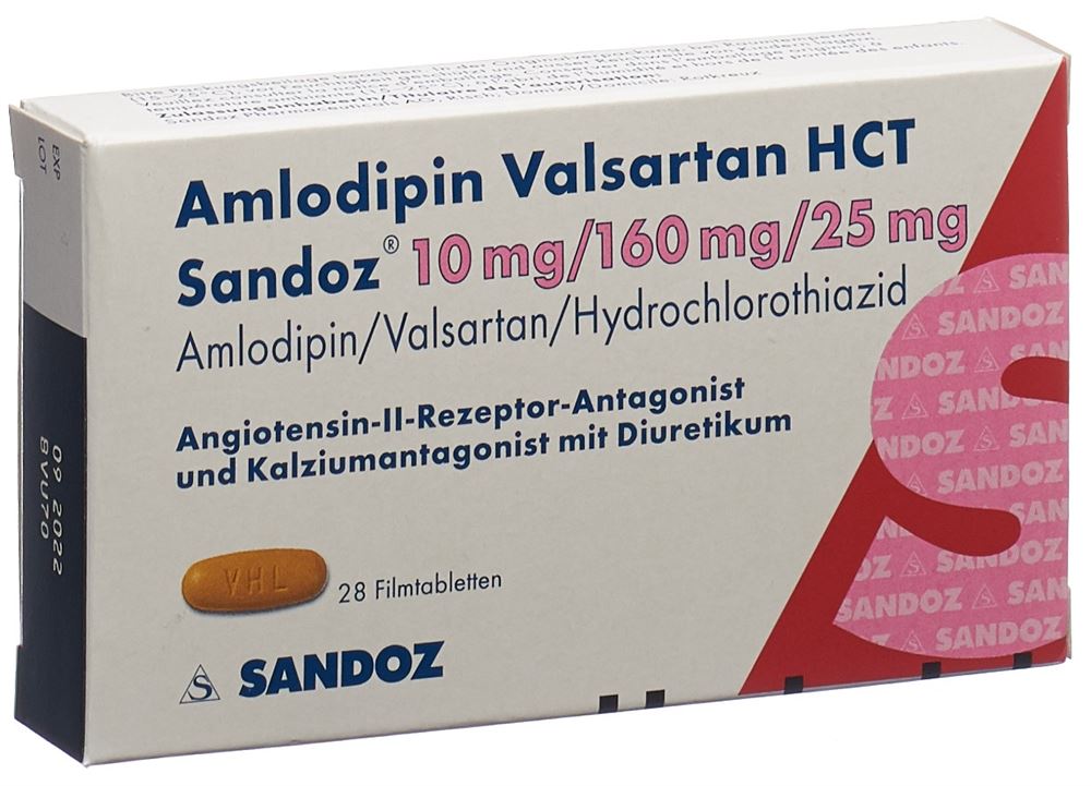 AMLODIPINE VALSARTAN HCT Sandoz 10/160/25 28 pce