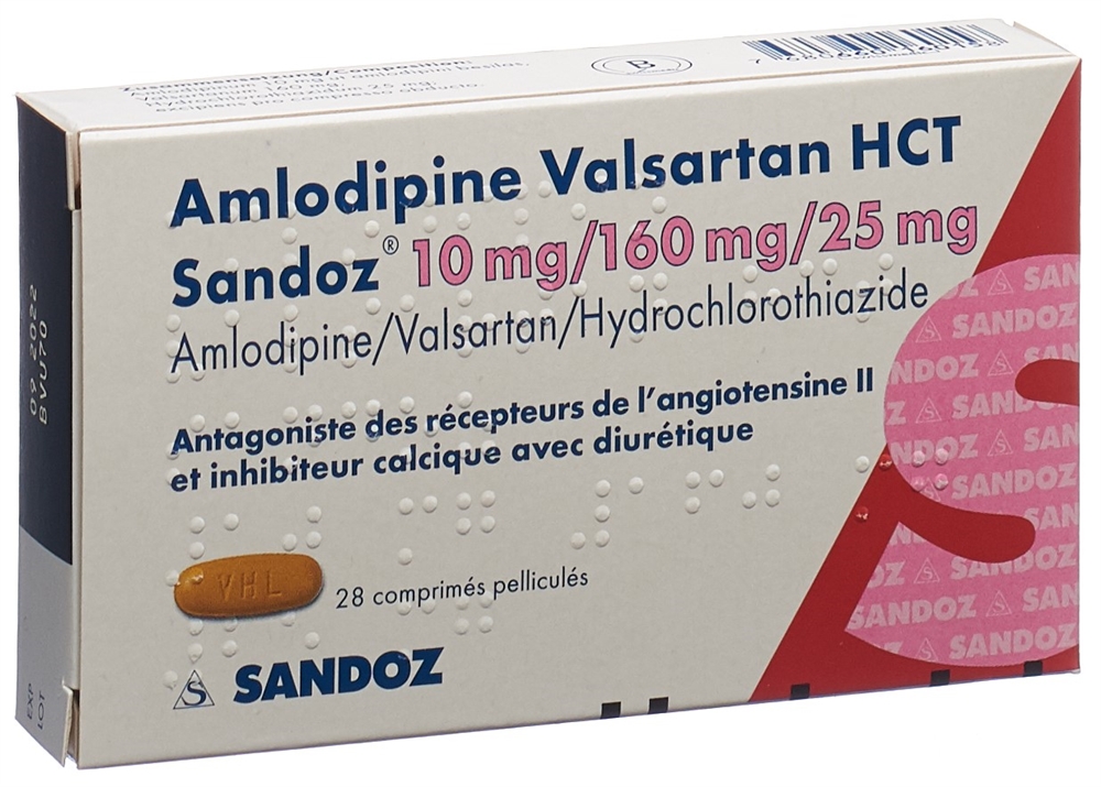 AMLODIPINE VALSARTAN HCT Sandoz 10/160/25 28 pce