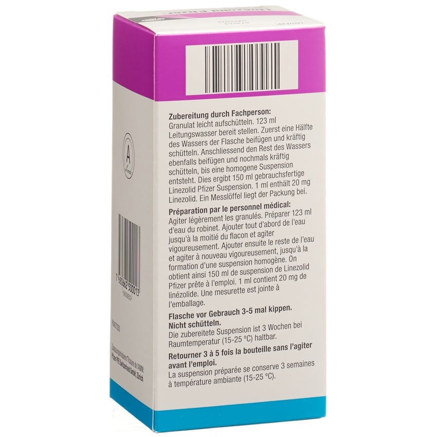 LINEZOLID Pfizer gran 20 mg/ml p susp fl 150 ml