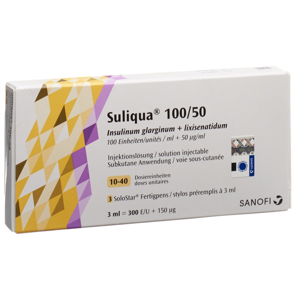 SULIQUA 100/50 sol inj SoloStar ja stylo pré 3 pce