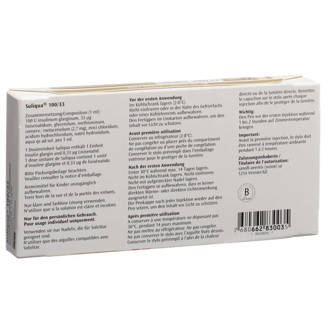 Suliqua 100/33, solution injectable